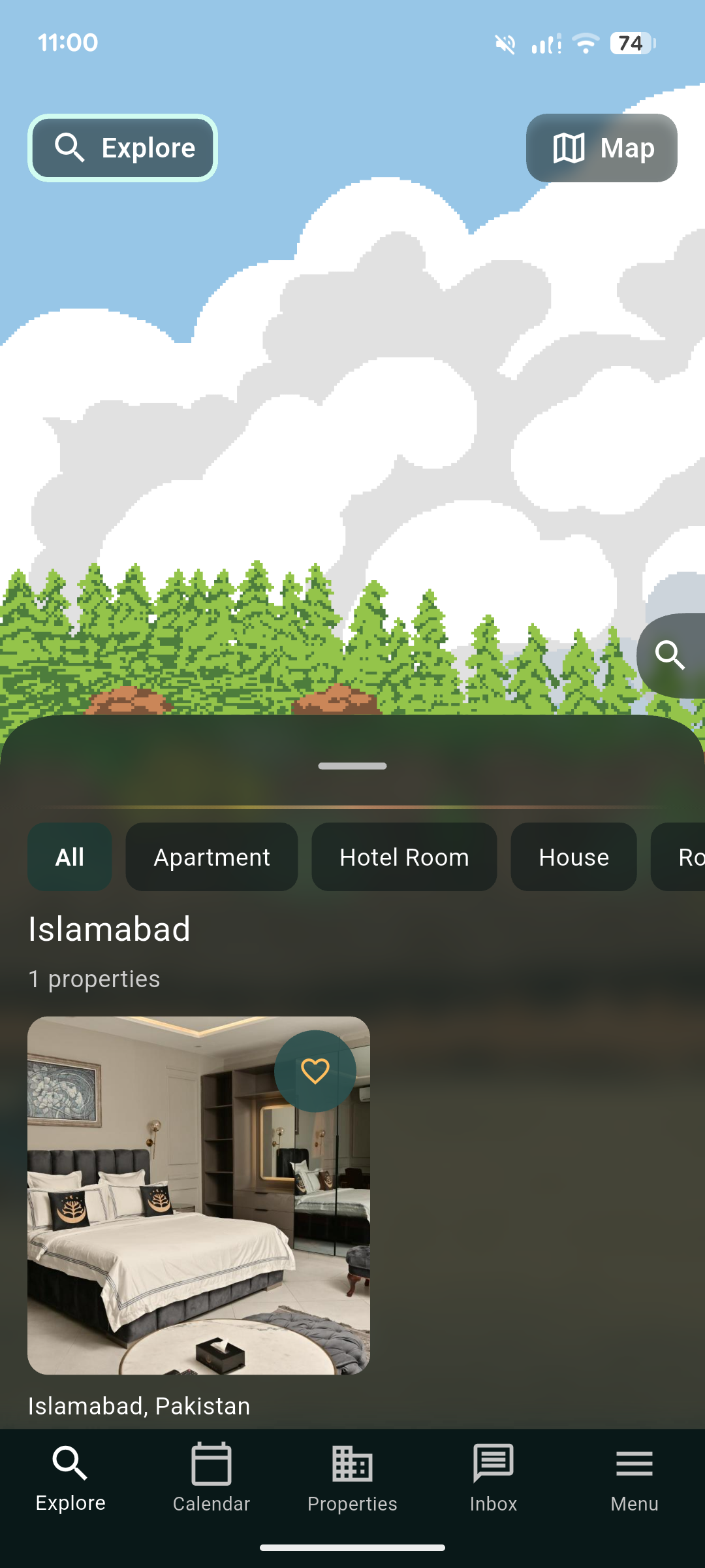 Explore properties screen 1