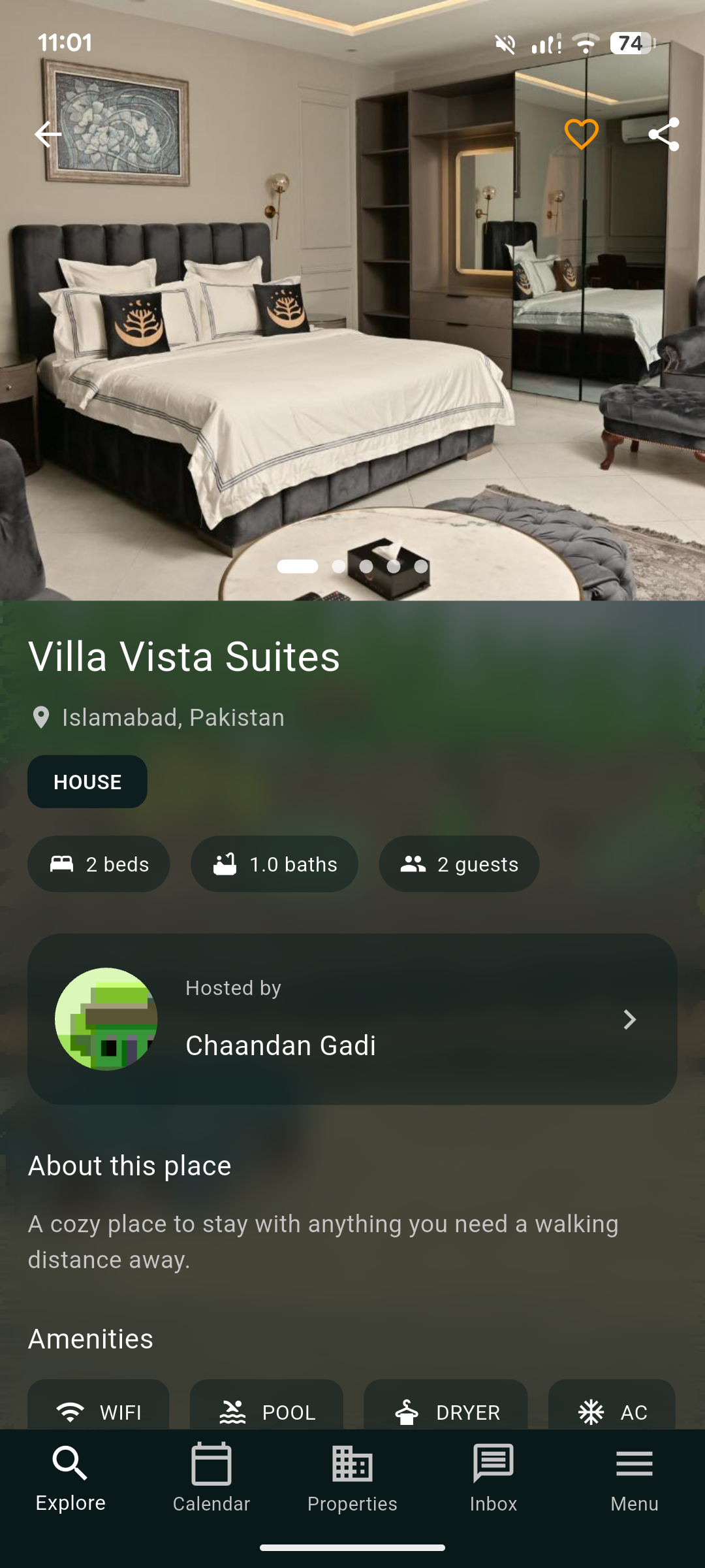 Explore properties screen 2